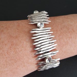 Contemporary Boho Zigzag Silver Bracelet