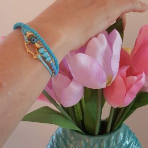 Trendy Turquoise Multi Row Bracelet