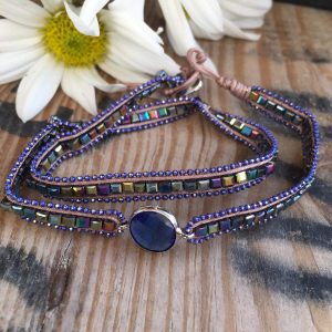 Purple Beaded Wrap Bracelet